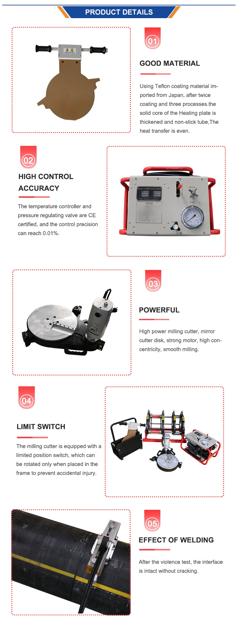 Butt Welder HDPE Pipe Jointing Machine HDPE Butt Welding Machine Hydraulic Fusion Machine Thermofusion Machine PE Poly Tube Fusion Machine Price